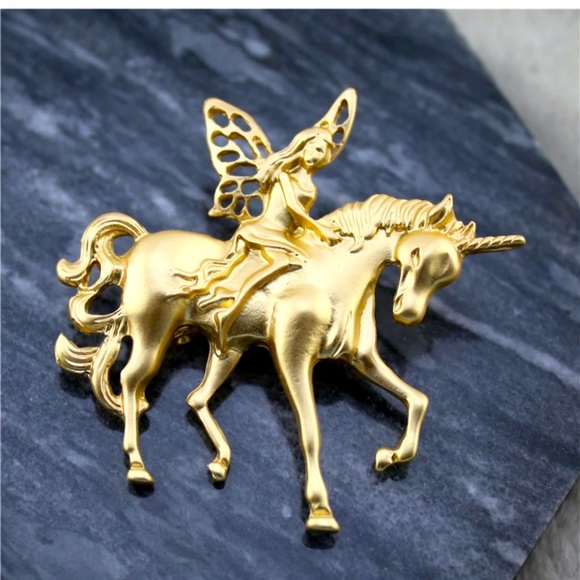 Fanciful Fairy Unicorn pendant brooch Sprite pixie elf Imp faerie faery Pegasus - Picture 8 of 13